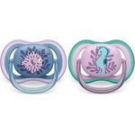 Philips Avent ultra air Schnuller - 2er Pack, BPA-freier, atmungsaktiver Schnuller für Babys von 6-18 Monaten, inklusive Transport- und Sterilisationsbox, Seepferdchen/Kugelfisch (Modell SCF085/61)