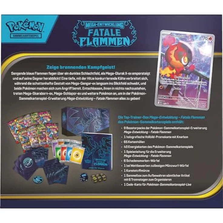 Pokémon PKM ME02 Top-Trainer-Box, Sammelkartenspiel mit 9 Boosterpacks und holografischer Promokarte, schwarz – Bild 4