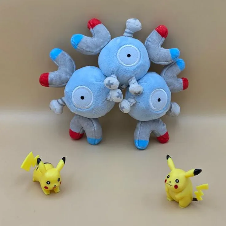 Tinisu Pokemon Magneton Kuscheltier, 17 cm Plüschfigur aus hochwertigem Stoff, detailgetreu verarbeitet