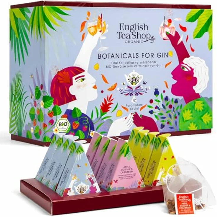 English Tea Shop ETS - Botanicals for Gin Set, Geschenkbox Gin Gewürz-Kollektion, BIO, 12 Pyramidenbeutel – Bild 2