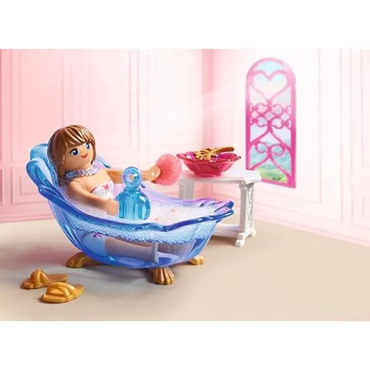 PLAYMOBIL 71850 Badezimmer für Prinzessin, mit Badewanne für echtes Wasser und Kakadu-Figur – Bild 5
