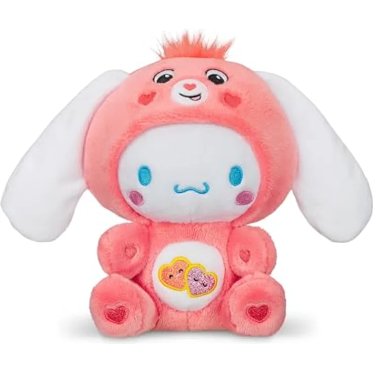 Troetelbeertjes Care Bears 22Cm Plush - Cinnamoroll As Love - A - Lot Bear, Weicher Plüsch-Teddybär mit Belly Badge-Design, modern und kuschelig