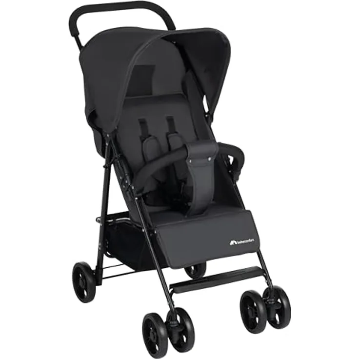 Bebeconfort Foggy, Baby Buggy Kinderwagen,0-ca. 3,5 Jahre, bis zu 15 kg, tragbarer & leichter Reisebuggy, Liegeposition für Neugeborene, kompakt faltbar, schwenkbarer Sicherheitsbügel,Mineral Graphite