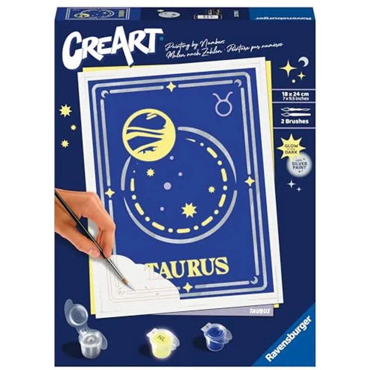 Ravensburger CreArt - Malen nach Zahlen 23734 - Sternzeichen Stier - Malen nach Zahlen Erwachsene - ab 14 Jahren