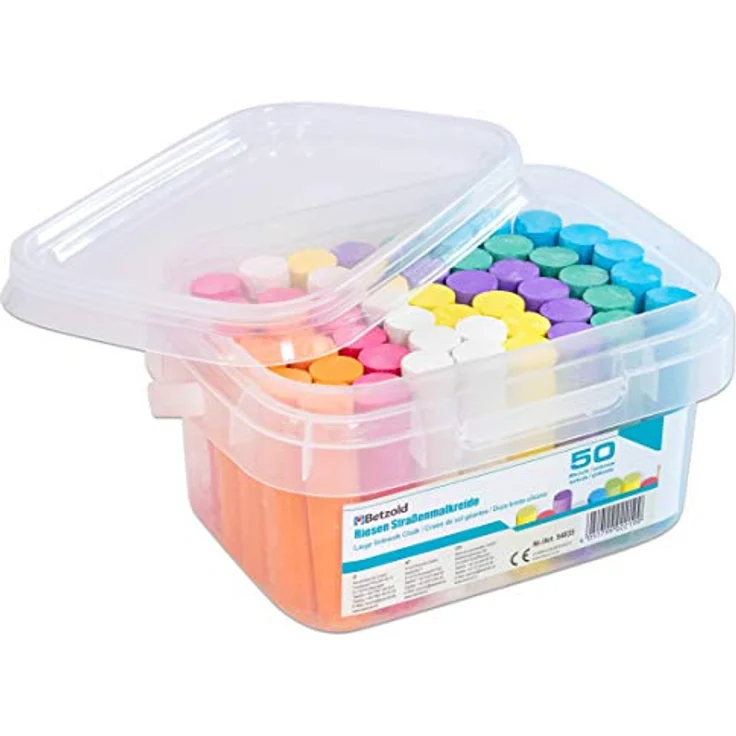 Betzold Straßenmalkreide, 7 Farben für Kinder, Outdoor Kunst, praktisches Eimerchen – Bild 7