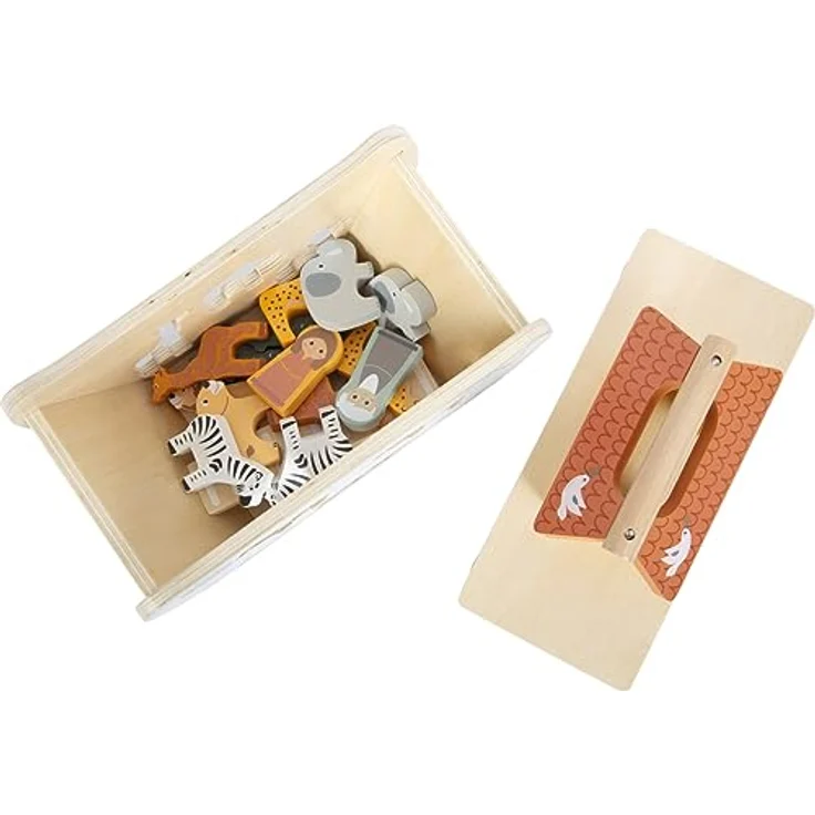 Small Foot Steckspielzeug Steckspiel Arche Noah Safari, 2-in-1 Holzspiel mit 15 Figuren und motorischen Lernmöglichkeiten – Bild 13