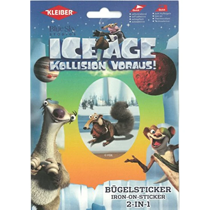 Kleiber Ice Age - Scrat mit Nuss Bügelsticker, Acetat Haftfolie, farbig, 21 x 15 x 0,1 cm – Bild 2