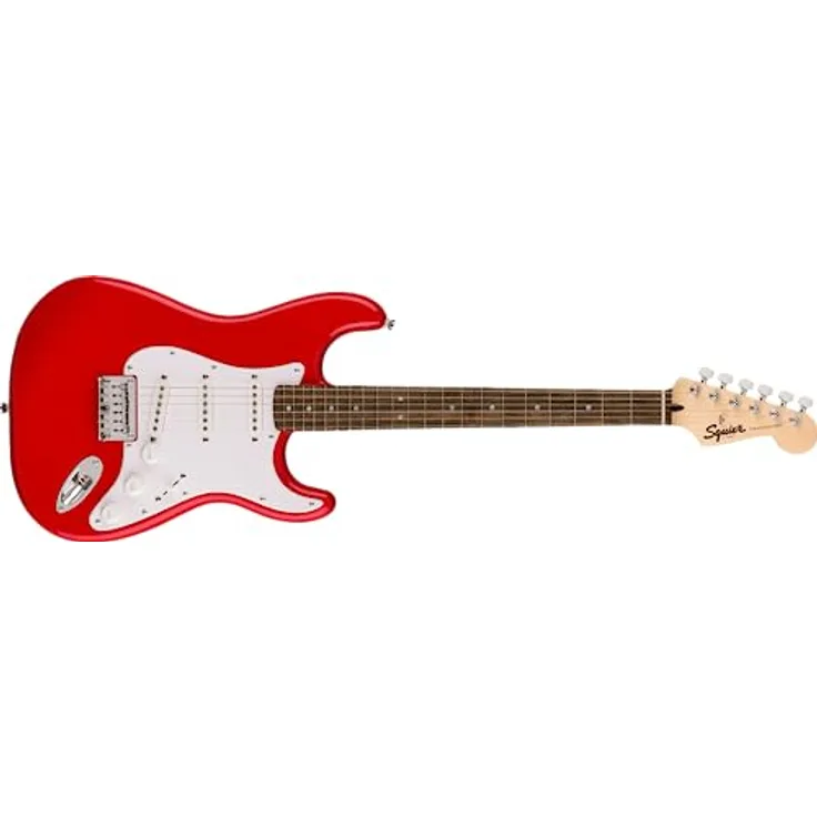 Fender Squier Sonic Stratocaster HT IL, elektrische Gitarre mit Squier Single-Coil-Tonabnehmern, 6-Sattel-Hardtail-Brücke, roter Korpus