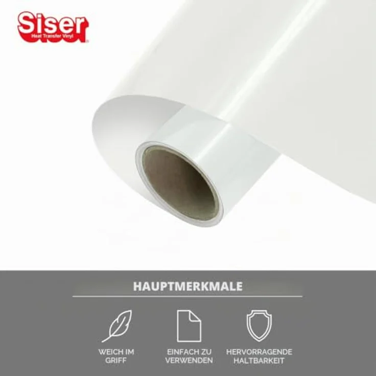 Siser® P.S. Film Extra EasyWeed, PVC-freie Transferfolie für Schneideplotter, weiß, 30,0 x 50,0 cm, 1 Rolle – Bild 2