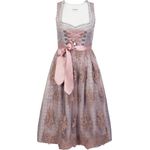 Edelnice Dirndl Aurelie, langes Trachtenkleid mit edlem Silberglanz und Rose-Tönen