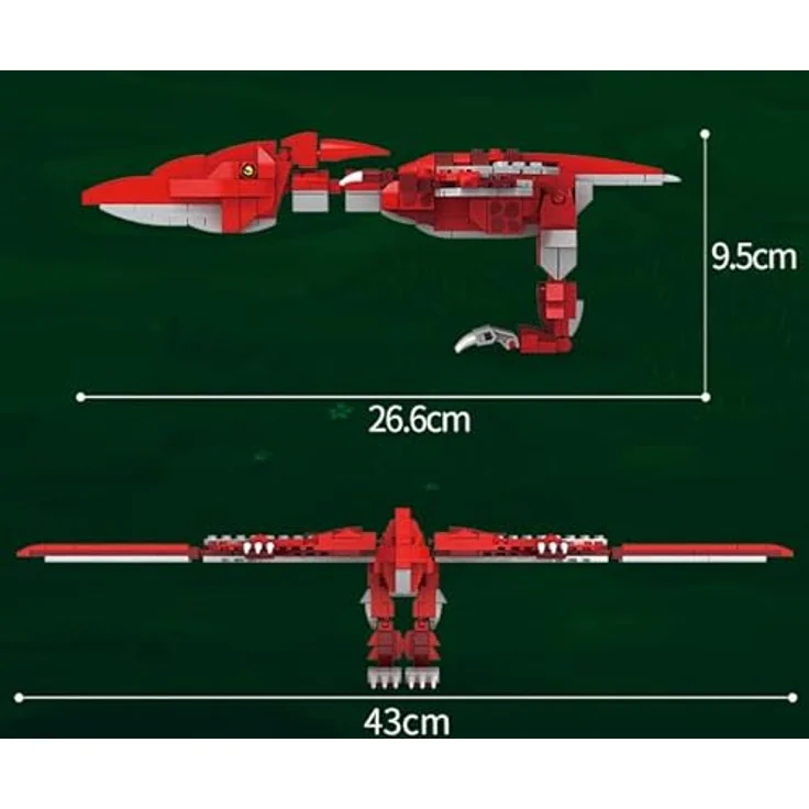 WOMA C0445 Dinosaurier-Baustein-Set für Kinder ab 6 Jahren, 308 Teile mit Flugsaurier-Thema – Bild 5