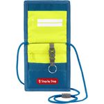 Step by Step Brustbeutel mit Fensterfach, Kleingeldfach (1-tlg) - Praktischer Kinder-Brustbeutel mit All-over-Print, Hartgeldfach und Schlüsselbefestigung, blau