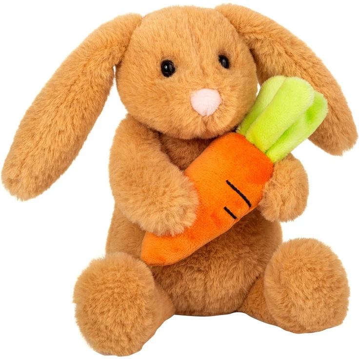 Teddy Hermann® Kuscheltier Herzekind, Häschen Lilly mit Möhre 23 cm, weiches Fell und liebevoll gestaltete Karotte