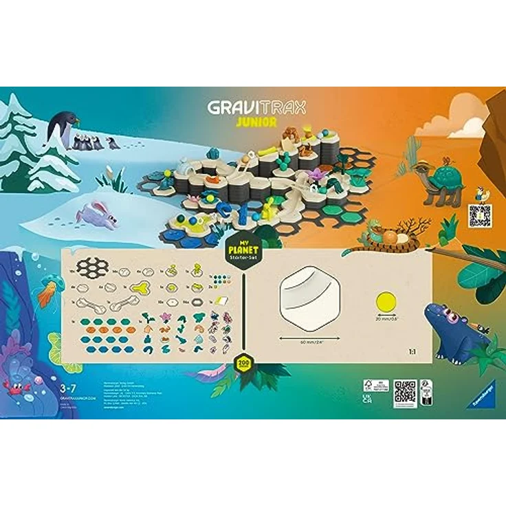 Ravensburger GraviTrax Junior Starter-Set XXL - Erweiterbare Kugelbahn für Kinder, Murmelbahn überwiegend aus nachwachsenden Rohstoffen mit, Lernspielzeug und Konstruktionsspielzeug ab 3 Jahren – Bild 2