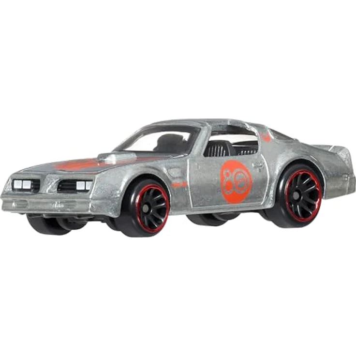 Hot Wheels Silber-Serie, 80. Jubiläum Spielzeug-Auto Set (7-tlg), Maßstab 1:64, ZAMAC-Lackierung mit roten Details – Bild 3