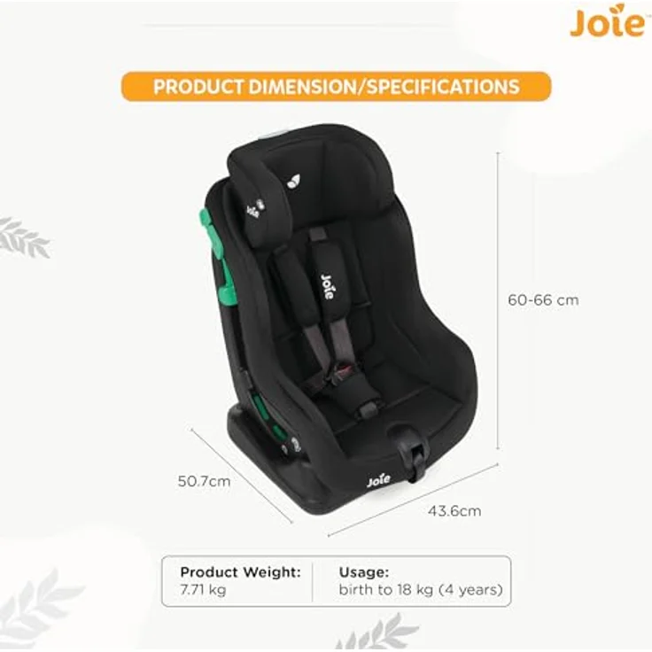 Joie Steadi, Kindersitz (Reboarder, ECE R129/i-Size Norm) mit TriProtect-Kopfstütze und 4 Ruhepositionen in grau – Bild 3