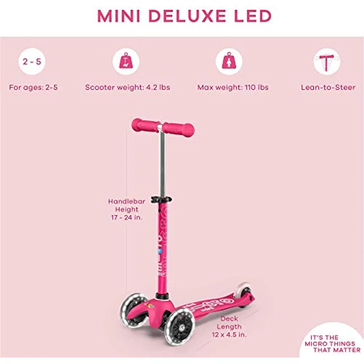 Mini Micro Deluxe mit LED Räder Pink – Bild 6