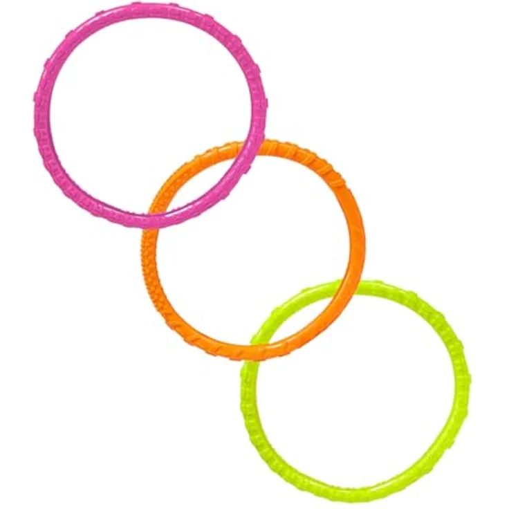 Toi-Toys Splash Tauchringe Tauchspiel für Kinder im 3er Set, farbenfroh - Pink, Grün, Orange – Bild 2