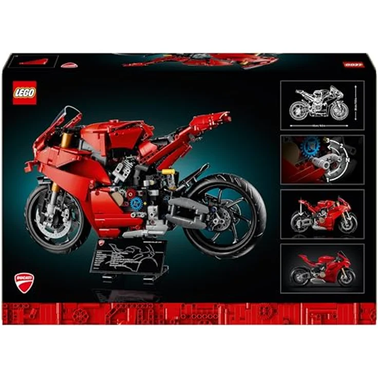 LEGO Technic 42202 Ducati Panigale V4 S, Motorrad Bausatz mit 1.603 Teilen, authentischen Funktionen und Ständer, rot – Bild 9