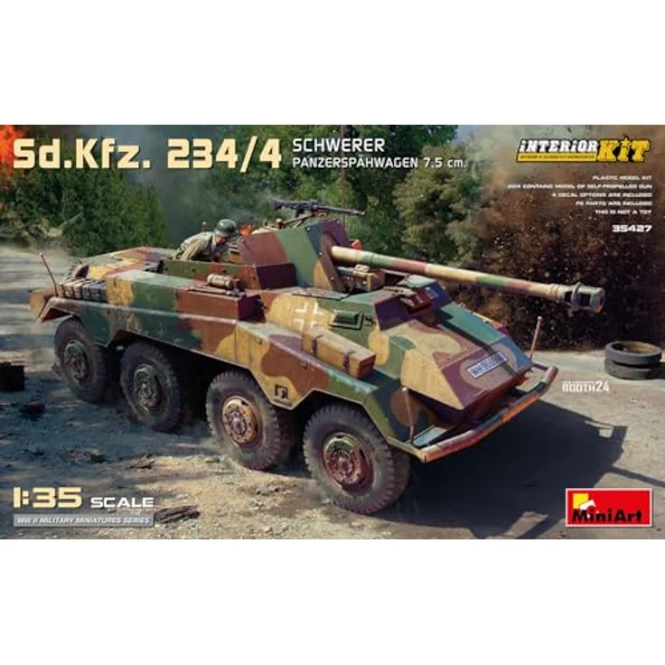 Other 1:35 Sd.Kfz 234/4 Panzerspähwagen, Detailiertes Modell mit Interieur und vier Dekorationsvarianten – Bild 7