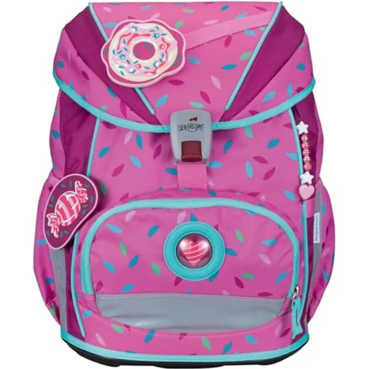 DerDieDas ErgoFlex Superlight Schulranzen Set 5-teilig, ergonomisches Tragesystem, 22 Liter Volumen, Sweet Sprinkles pink – Bild 2