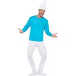 Funidelia | Schlumpf Kostüm für Herren The Smurfs - Erwachsenenkostüm in Blau, Größe XL - Karneval, Halloween & Party Verkleidung