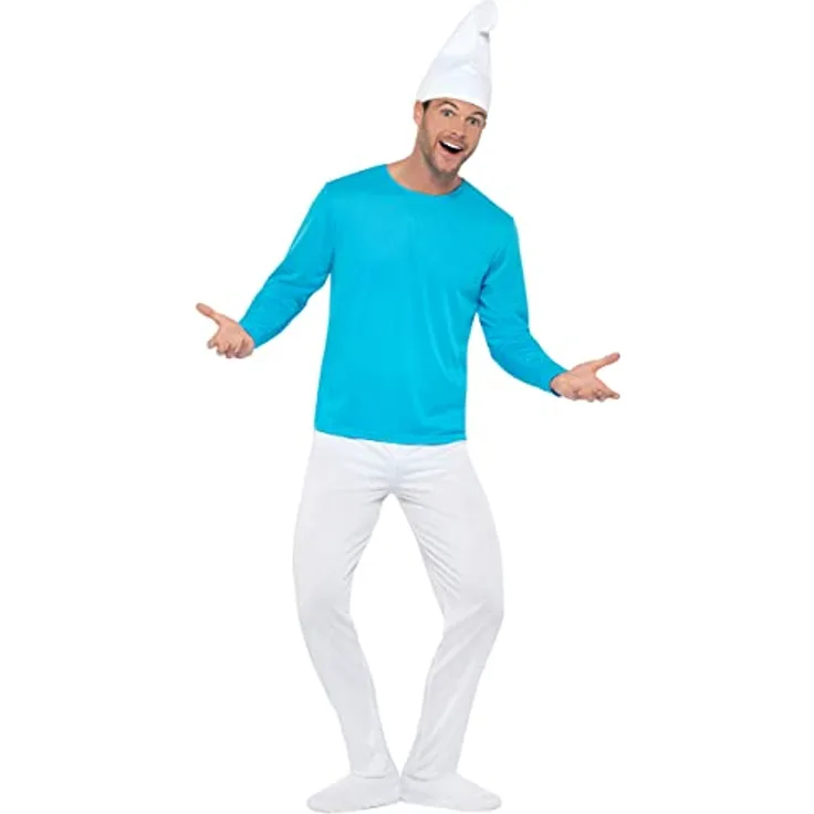 Funidelia | Schlumpf Kostüm für Herren The Smurfs - Erwachsenenkostüm in Blau, Größe XL - Karneval, Halloween & Party Verkleidung
