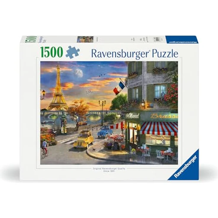 Ravensburger Puzzle Romantisches Paris, 1500 Teile, handgefertigte Stanzformen, blendfreies Motiv, Recyclingkarton – Bild 2