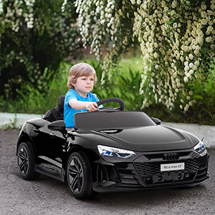 HOMCOM Kinder Elektroauto, Kinderauto mit Fernbedienung, Kinderfahrzeug mit Sicherheitsgurt, Hupe & Musik & Scheinwerfer, Kinderfahrzeug bis 5 km/h, für Kinder 3-5 Jahre, Schwarz – Bild 2