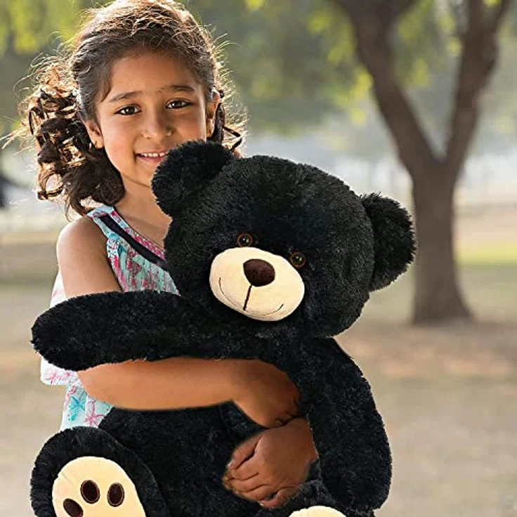 LotFancy Teddybär Kuscheltier 50cm, Plüschtier mit sicherer Augen- und Nasenkonstruktion, schwarz – Bild 5
