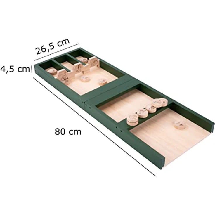 Engelhart - Sjoelbak Spiel Dinosaurier 80 cm Holz - 2 Teilen für Kinder - Holland Billard Shuffleboard, Kiefernholz/Gummiholz - Holzen Scheiben, Familien Brettspiel - Preisvergleich – Bild 2