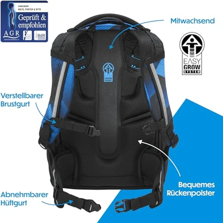 coocazoo Schulranzen PORTER, ergonomisch, größenverstellbar, 35 Liter Stauraum, individuell gestaltbar – Bild 4