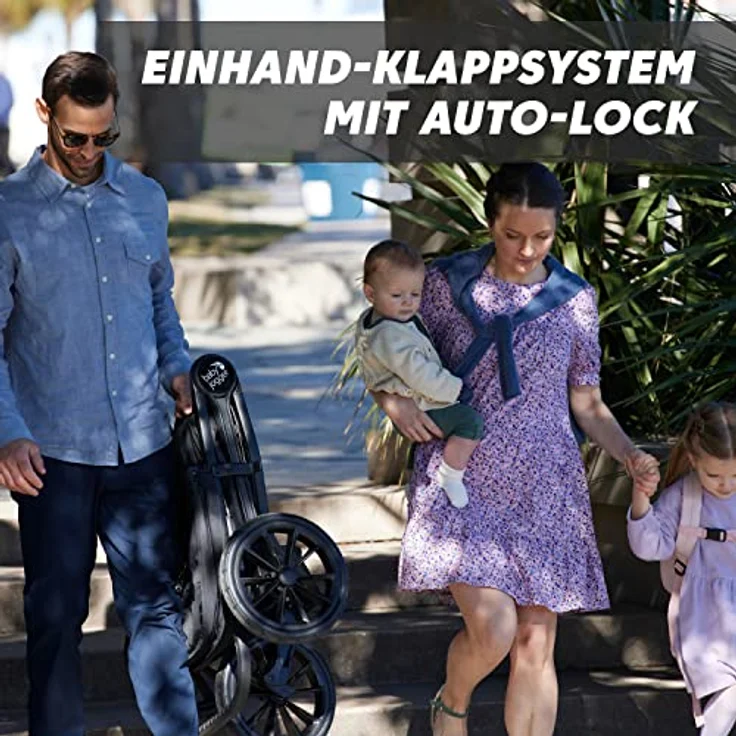 BABY JOGGER City Elite 2 Kombikinderwagen für jedes Gelände | Zusammenklappbarer und tragbarer Buggy | Opulent Black (schwarz) – Bild 5
