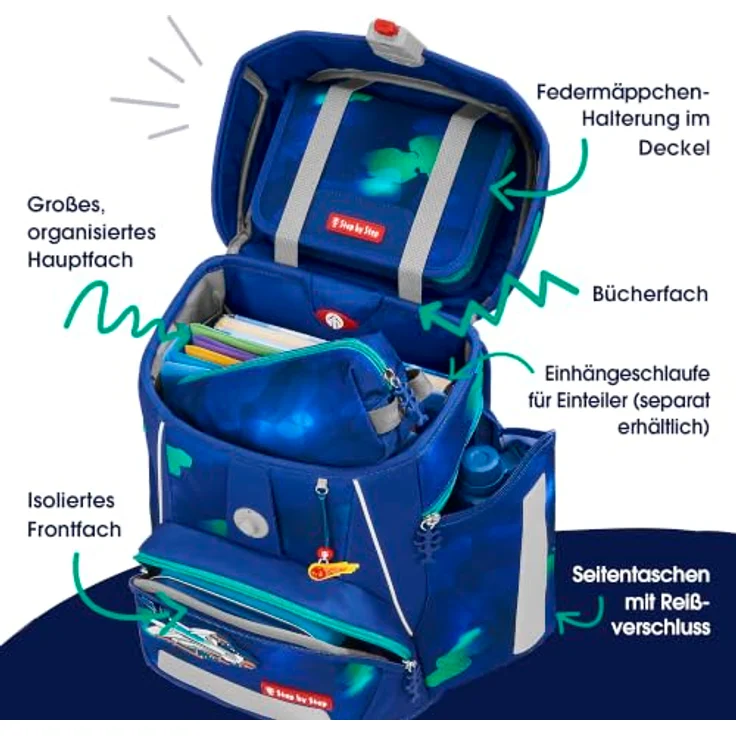 Step by Step Schulranzen SPACE, Mehrfarbiges Schulranzen-Set mit viel Stauraum – Bild 5