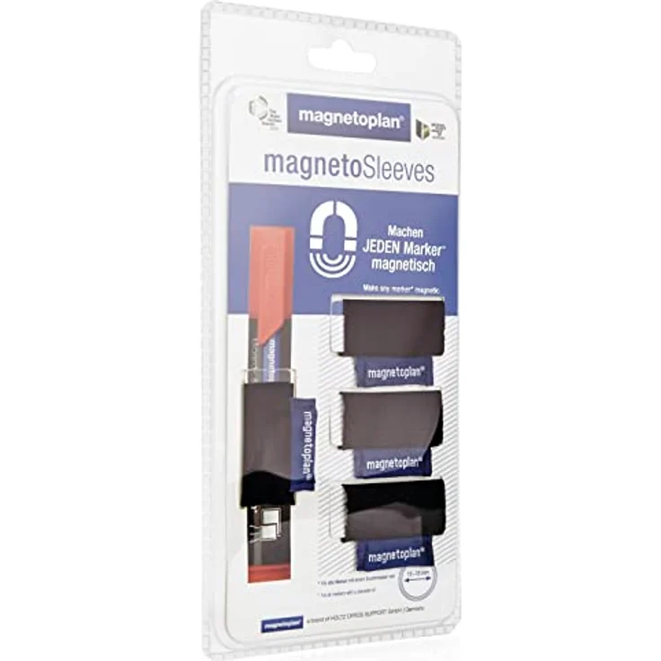 magnetoplan magnetoSleeves, magnetischer Stiftehalter aus Filz, schwarz, für Boardmarker 15-18 mm, 4 Stück – Bild 2