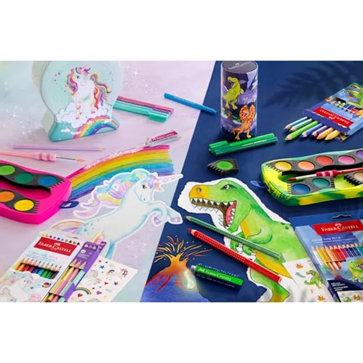 Faber-Castell Buntstift Colour Grip Dino - Buntstifte, ergonomisches Design, 18+6 Kartonetui – Bild 4