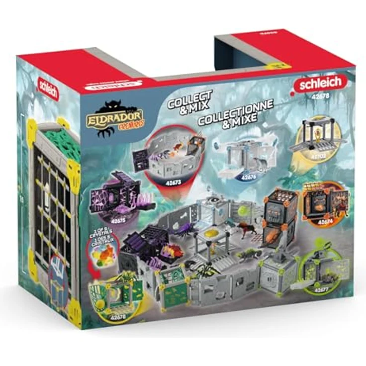 Schleich BattleCave Dschungeltarantel, Schleich Eldrador Creature mit gelb-grüner Färbung, kombinierbar mit anderen BattleCaves, 15 cm Kantenlänge – Bild 10