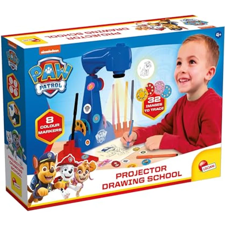 Lisciani Paw Patrol Zeichenschule mit Projektor, Kreativset mit 32 Bildern, inkl. bunte Stifte und Kulisse, ab 4 Jahren – Bild 1