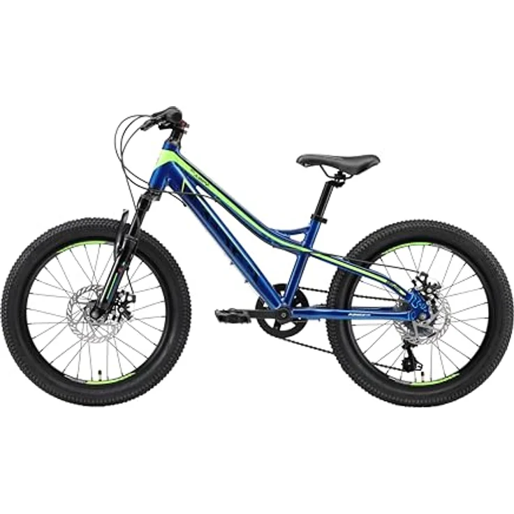 BIKESTAR Alu Mountainbike Jugendfahrrad 20 Zoll ab 6-9 Jahre Hardtail | 7 Gang Shimano Schaltung, Scheibenbremse, Federgabel | Kinder Fahrrad Blau Grün | Risikofrei Testen – Bild 4