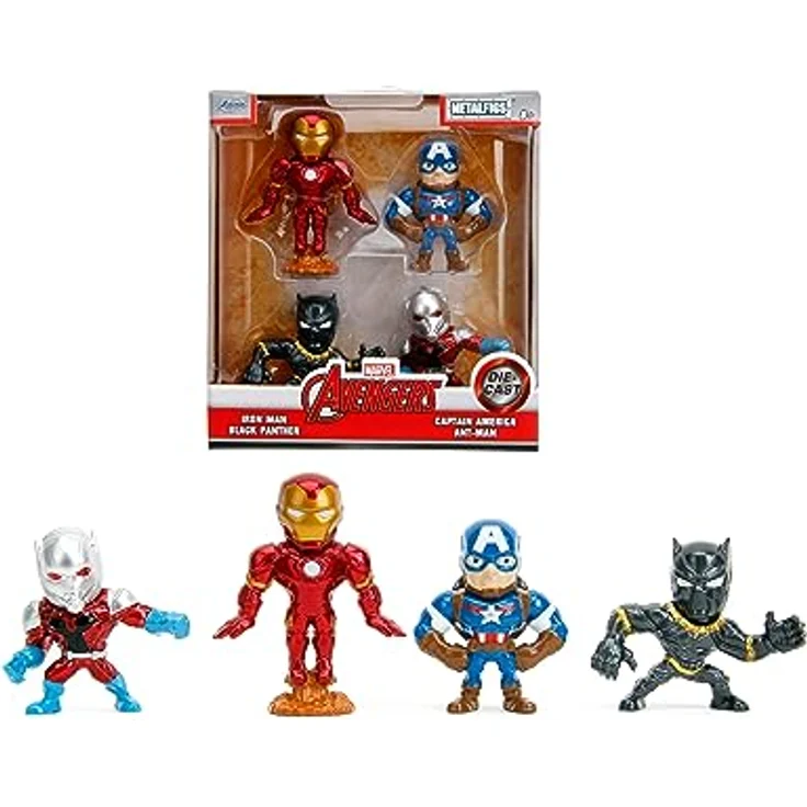 Jada Toys Die-Cast Avengers 4-Pack Sammelfiguren Set, 2,5" – Iron Man, Captain America, Black Panther, Ant-Man, authentisch lizenziert von Marvel, hochdetaillierte Skulptur und hochwertige Lackierung – Bild 3