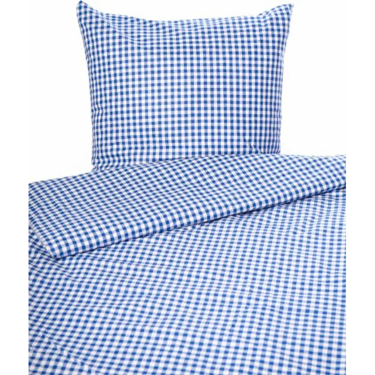 texpot Bettwäsche Garnitur 135 x 200 cm + 80 x 80 cm Landhaus 5 mm Karo blau kariert Bauern Kissenbezug Bettbezug