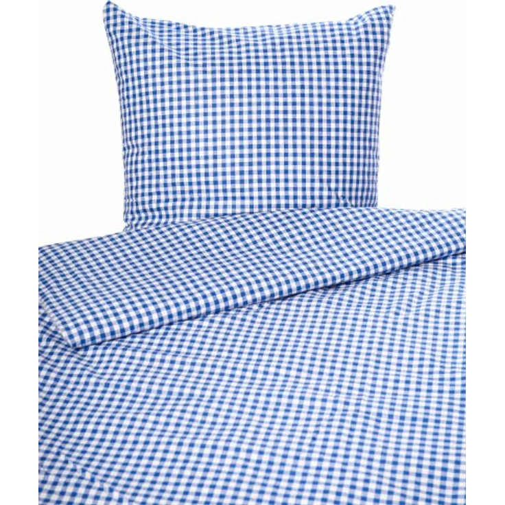 texpot Bettwäsche Garnitur 135 x 200 cm + 80 x 80 cm Landhaus 5 mm Karo blau kariert Bauern Kissenbezug Bettbezug