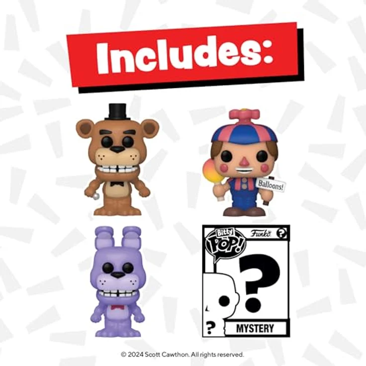 Funko Bitty Pop! Five Nights at Freddy's (FNAF) - Freddy 4PK - Sammlerstück - 0.9 Inch (2.2 cm) - Geschenkidee - Kuchenaufstecker – Bild 2