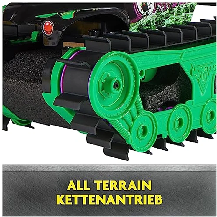 Monster Jam, Grave Digger Trax - ultrastarkes, ferngesteuertes Kettenfahrzeug im Maßstab 1:15, All-Terrain-geländegängig an Land und im Wasser - geeignet für Jungen und Mädchen ab 4 Jahren – Bild 3