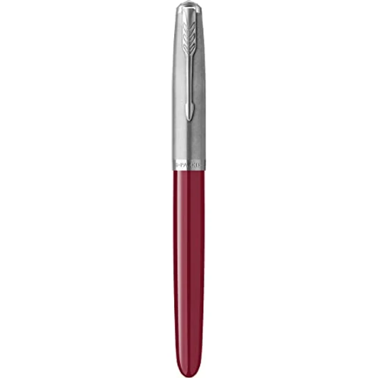 Parker Füller 51 Burgundy C.C. F, Edelstahl, burgunderrot, handgefertigt, ikonische Silhouette – Bild 2
