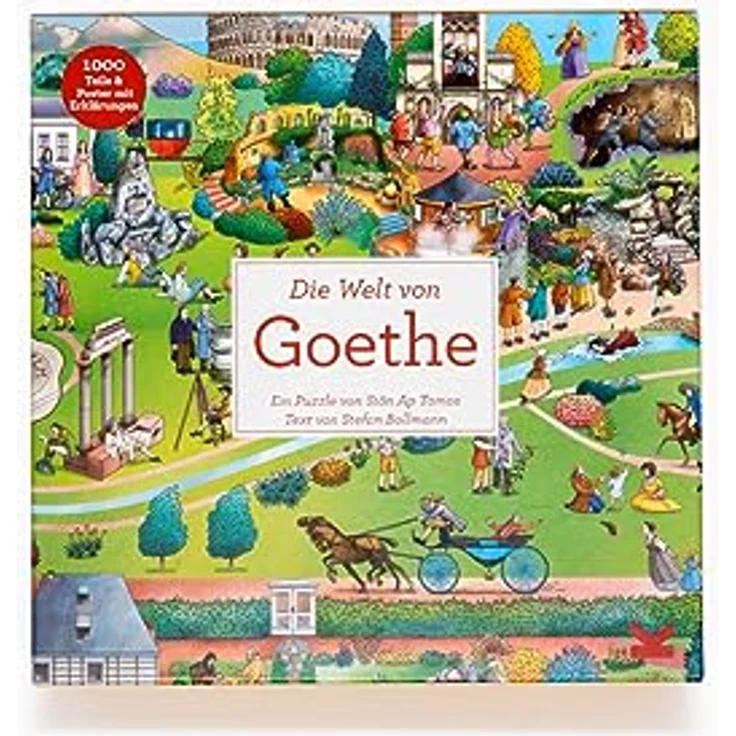 Laurence King Die Welt von Goethe 1000 Teil-Puzzle, gelb, mit A2-Poster und Fakten zum Leben Goethes – Bild 2