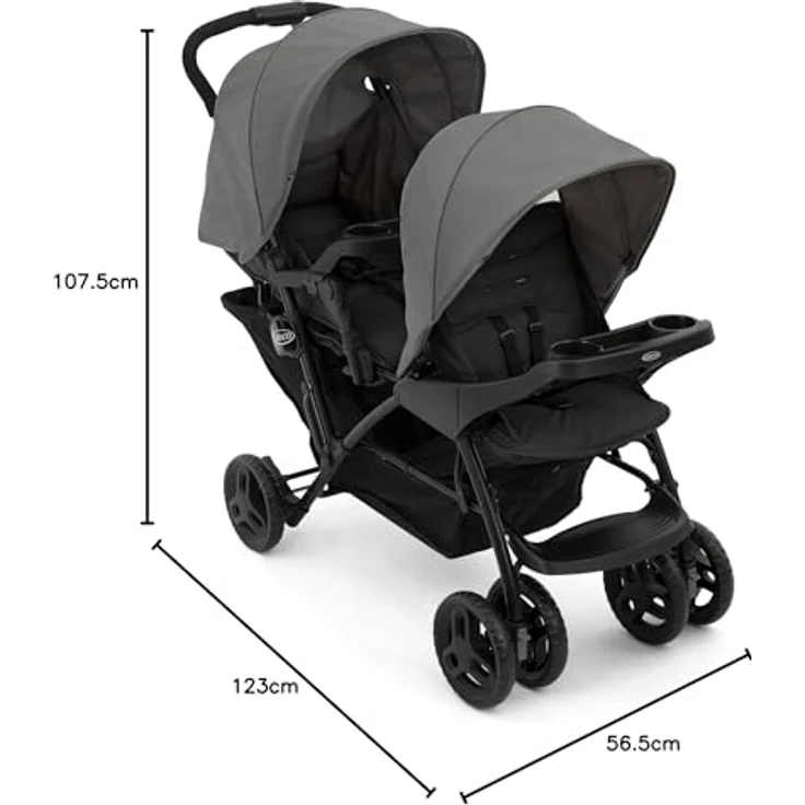 Graco - Geschwisterwagen Stadium Duo - Farbe Titanium – Bild 7