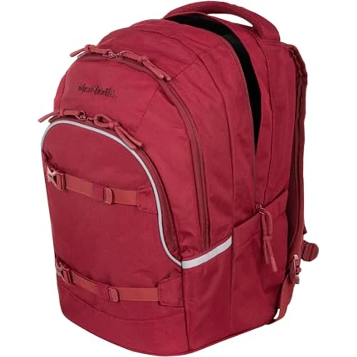 McNeill Schulrucksack MILO, roter Schulranzen mit gepolsterten Rückriemen, Organizer und Air-Flow Rückensystem – Bild 1