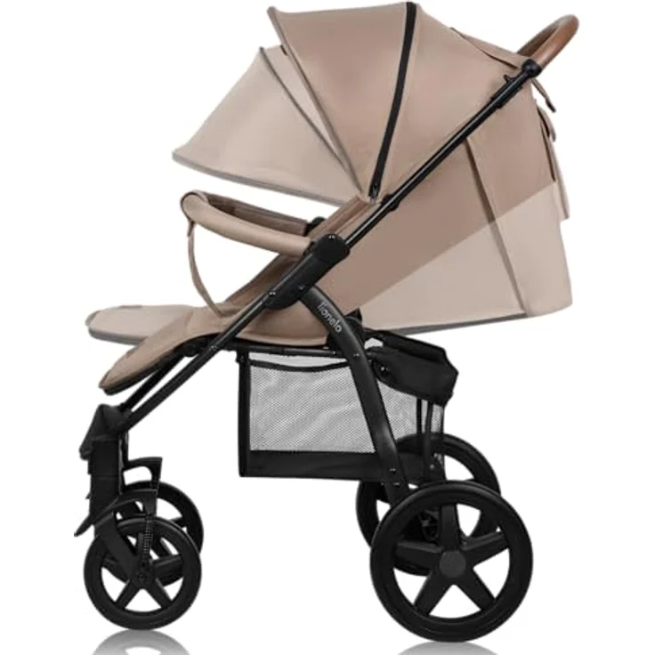 LIONELO Annet Buggy bis 22 kg mit Liegefunktion, Kinderwagen klein zusammenklappbar mit Zubehör, Eva-Schaum-Räder, Moskitonetz, Fußdecke Getränkehalter, Korb – Bild 2