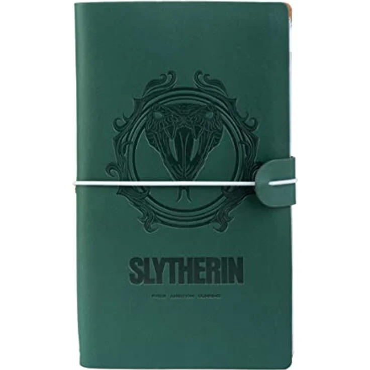 Grupo Erik Schreibgeräteetui Harry Potter Reisenotizbuch Slytherin, grün, mit Gummibandverschluss und Einsteckheften – Bild 2